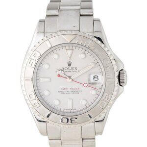 Rolex Yacht Master 35mm Platinum Watch With Box Unisex
